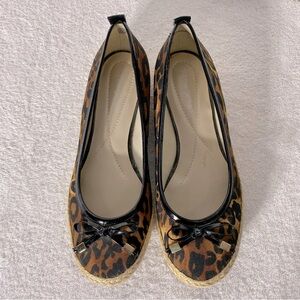 Andrew Geller Gianni Animal Print Slip On Round Toe Ballet Flats W Bows 7.5